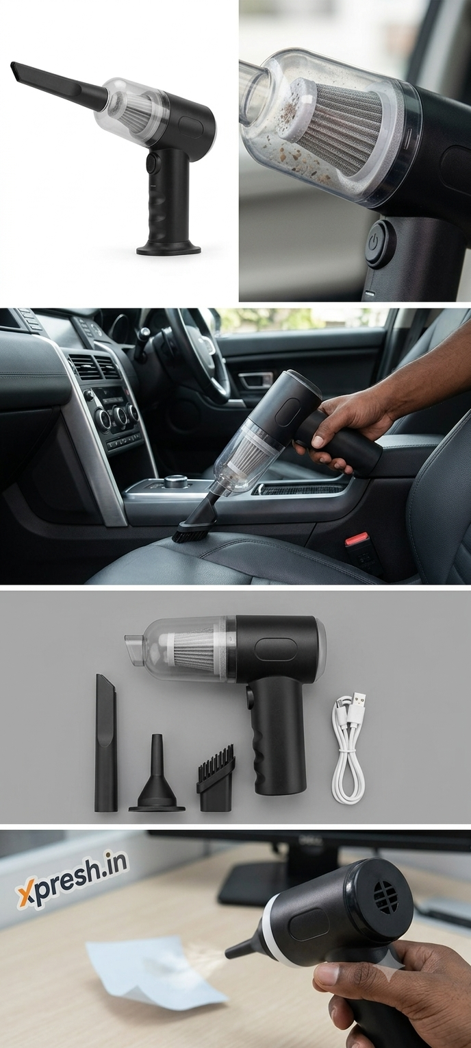 3 in 1 Mopping Vacuum Blower with Mini Dust Buster USB Portable Vacuum Cleaner Dry and Wet